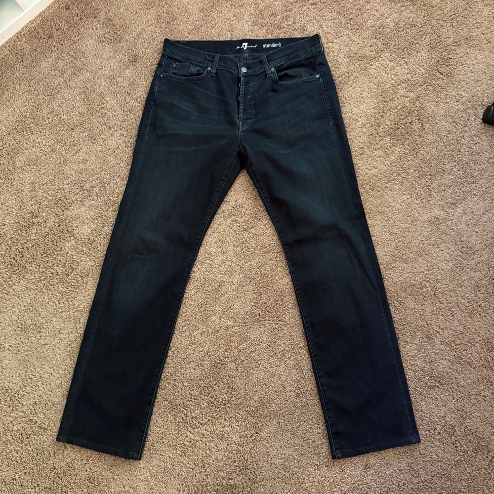 7 For All Mankind Dark Wash Slim Straight Jeans
